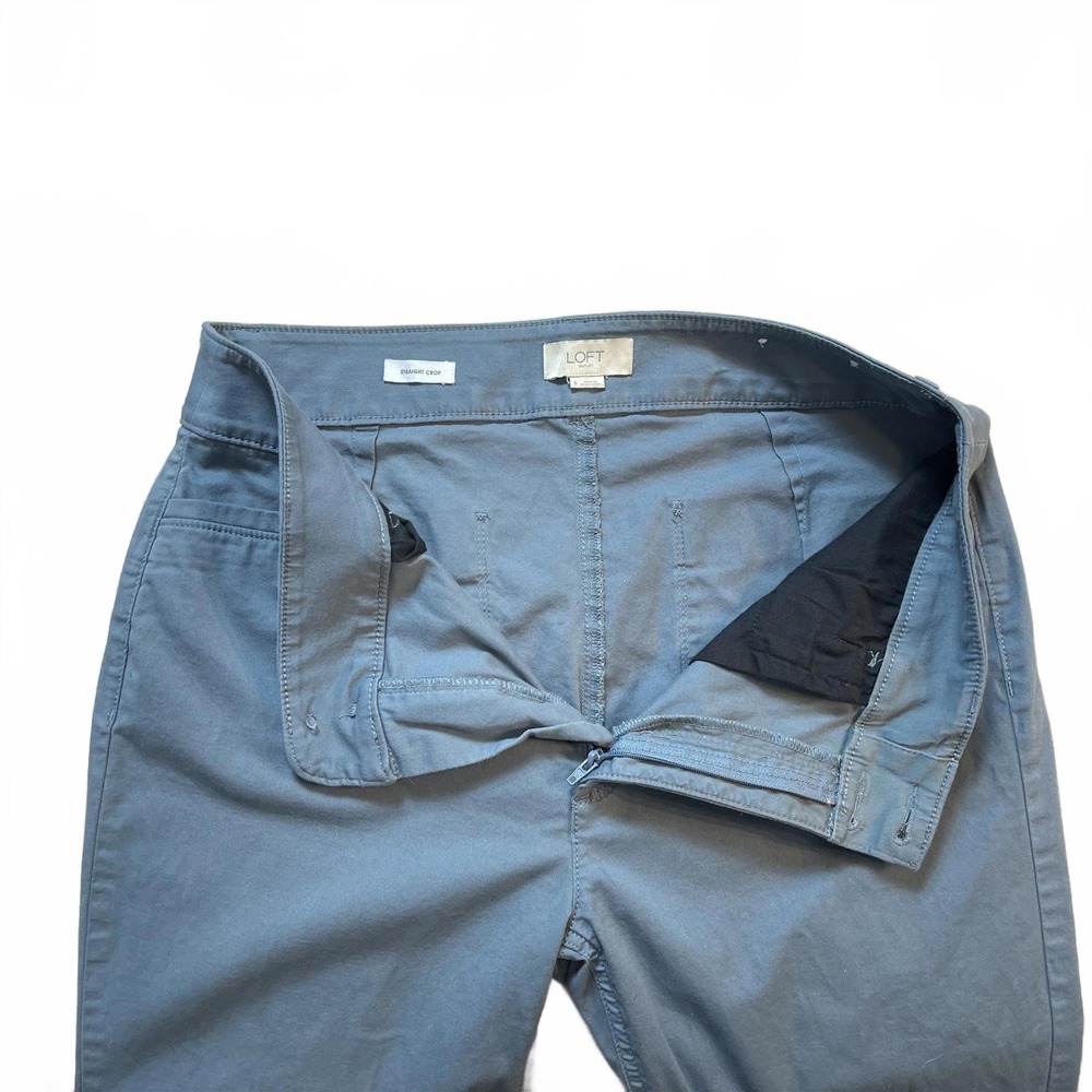 LOFT Straight Crop Pants Women's Size 8 Blue Gray - Picture 6 of 8